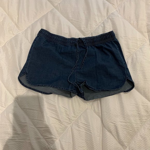 denim drawstring shorts - Picture 1 of 2